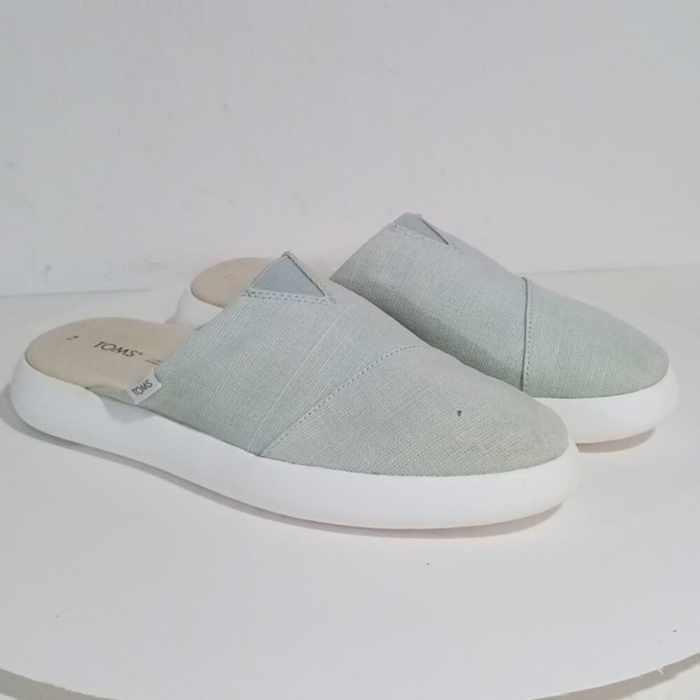 Tom's Alpargata Mallow Blue Canvas Mules sz 9 Womans